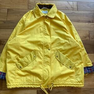 Vtg 90s jg hook yellow rain jacket